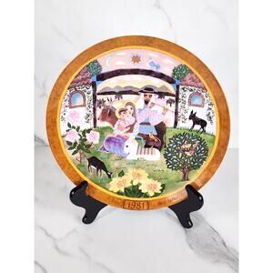 Christmas Return To Galilee Joseph Mary Jesus 1981 Wall Decor Plate 9 1/2" Vtg